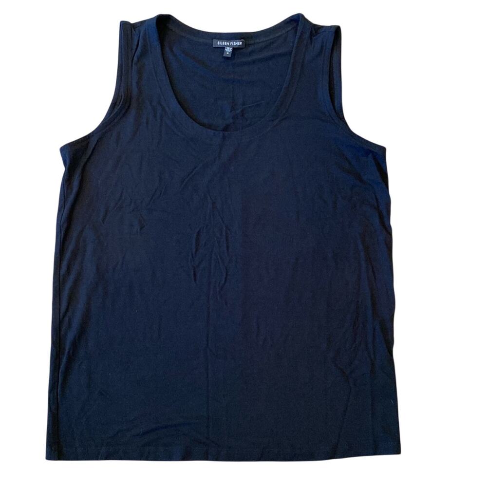 Eileen Fisher Women's Rayon Jersey Sleeveless Top Black Size M